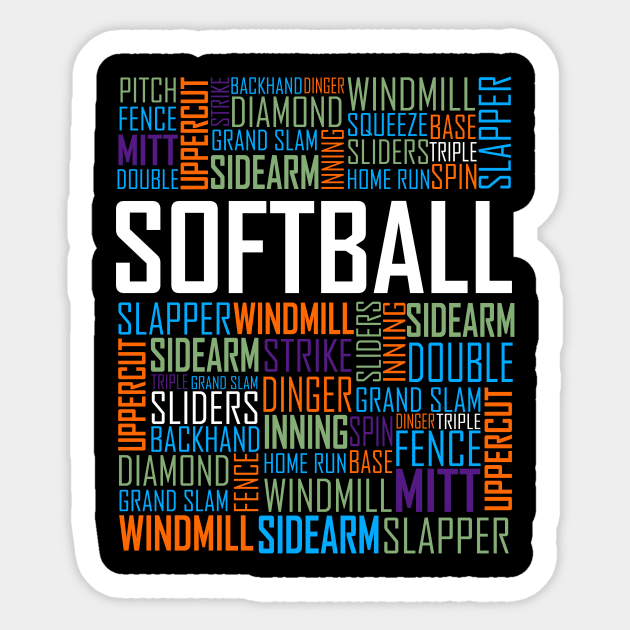 Softball Lovers Design Sticker by LetsBeginDesigns